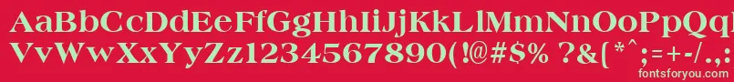 AmphionextraboldRegular Font – Green Fonts on Red Background