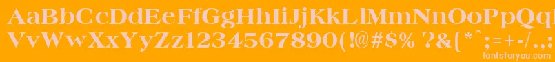 Fonte AmphionextraboldRegular – fontes rosa em um fundo laranja