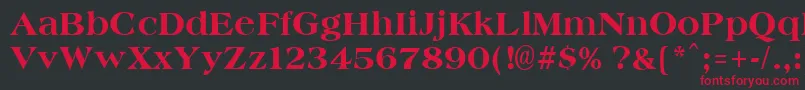 AmphionextraboldRegular Font – Red Fonts on Black Background