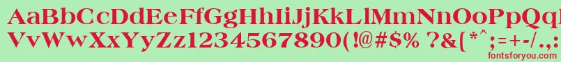 AmphionextraboldRegular Font – Red Fonts on Green Background