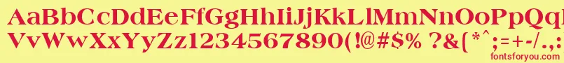 AmphionextraboldRegular Font – Red Fonts on Yellow Background