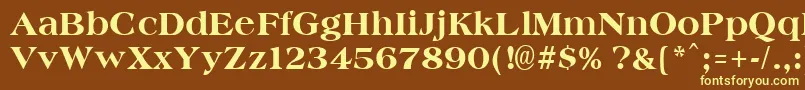 AmphionextraboldRegular Font – Yellow Fonts on Brown Background