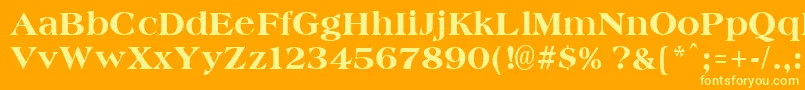 AmphionextraboldRegular Font – Yellow Fonts on Orange Background