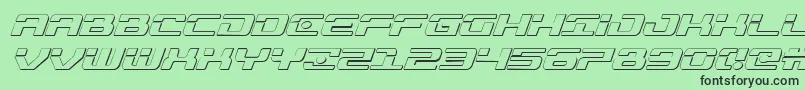 Troopers3Dital-Schriftart – Schwarze Schriften auf grünem Hintergrund
