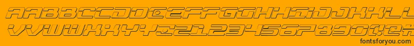 Troopers3Dital-fontti – mustat fontit oranssilla taustalla