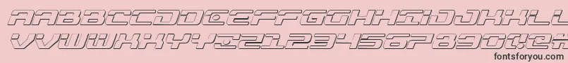 Troopers3Dital-fontti – mustat fontit vaaleanpunaisella taustalla