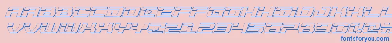 Czcionka Troopers3Dital – niebieskie czcionki na różowym tle