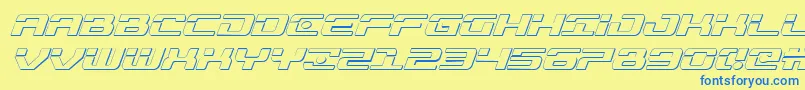 Troopers3Dital Font – Blue Fonts on Yellow Background