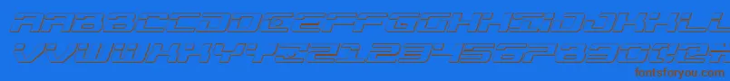 Czcionka Troopers3Dital – brązowe czcionki na niebieskim tle