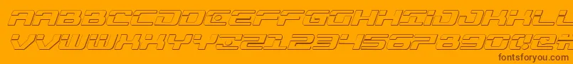 Troopers3Dital Font – Brown Fonts on Orange Background