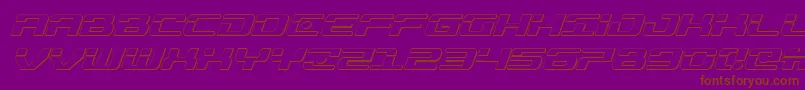 Czcionka Troopers3Dital – brązowe czcionki na fioletowym tle