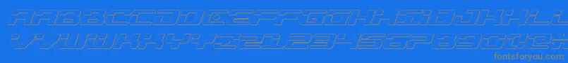 Troopers3Dital-fontti – harmaat kirjasimet sinisellä taustalla