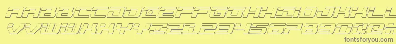 Czcionka Troopers3Dital – szare czcionki na żółtym tle