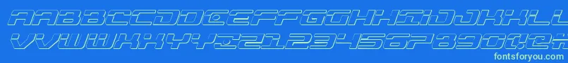 Troopers3Dital Font – Green Fonts on Blue Background