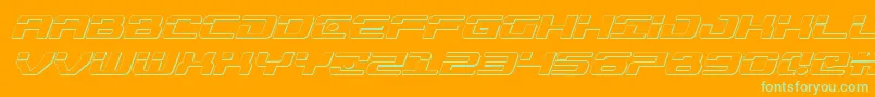 Troopers3Dital-fontti – vihreät fontit oranssilla taustalla