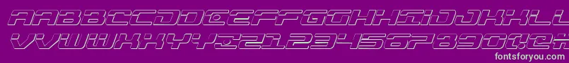 Troopers3Dital-fontti – vihreät fontit violetilla taustalla