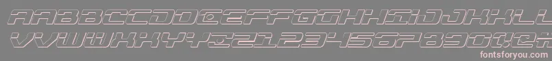 Troopers3Dital-fontti – vaaleanpunaiset fontit harmaalla taustalla