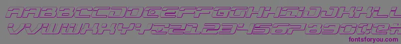 Troopers3Dital-fontti – violetit fontit harmaalla taustalla