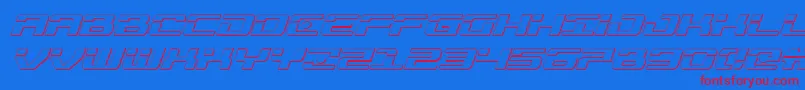 Troopers3Dital-Schriftart – Rote Schriften auf blauem Hintergrund