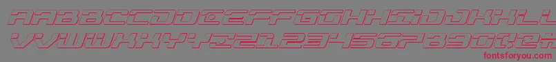 Czcionka Troopers3Dital – czerwone czcionki na szarym tle