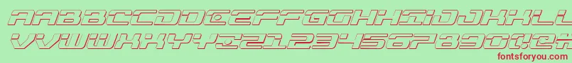 Troopers3Dital-Schriftart – Rote Schriften auf grünem Hintergrund