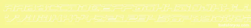 Troopers3Dital-fontti – valkoiset fontit keltaisella taustalla
