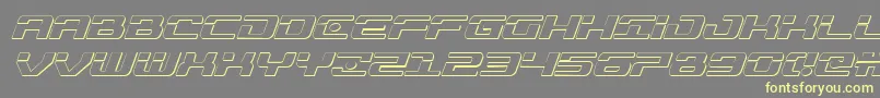 Czcionka Troopers3Dital – żółte czcionki na szarym tle