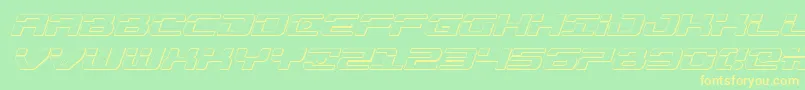 Troopers3Dital-Schriftart – Gelbe Schriften auf grünem Hintergrund
