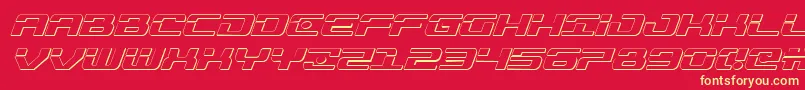 Troopers3Dital Font – Yellow Fonts on Red Background