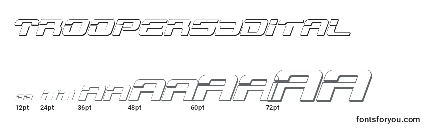 Troopers3Dital Font Sizes