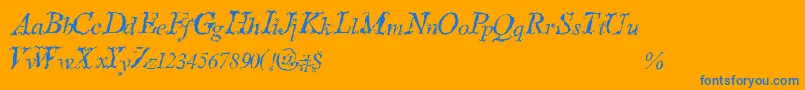SteppedInTimes Font – Blue Fonts on Orange Background