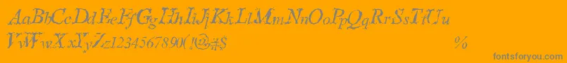 SteppedInTimes-Schriftart – Graue Schriften auf orangefarbenem Hintergrund