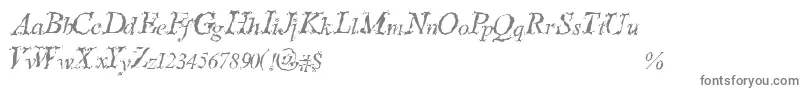 フォントSteppedInTimes – 白い背景に灰色の文字