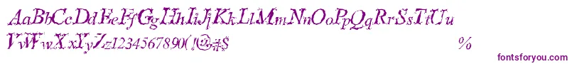 SteppedInTimes-Schriftart – Violette Schriften auf weißem Hintergrund