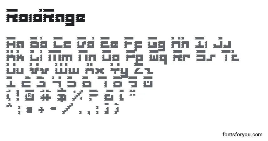 Fuente RoidRage - alfabeto, números, caracteres especiales