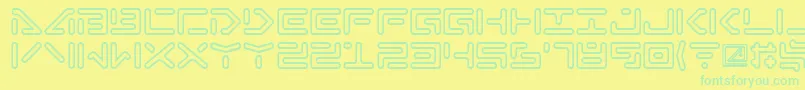 Abduction ffy Font – Green Fonts on Yellow Background