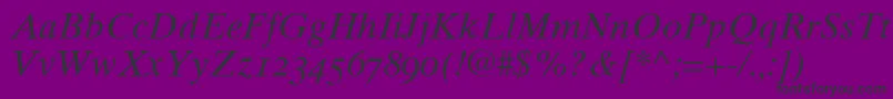 Times10ItalicOldstyleFigures Font – Black Fonts on Purple Background