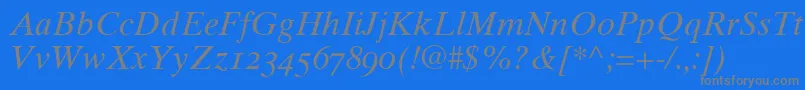 Times10ItalicOldstyleFigures Font – Gray Fonts on Blue Background
