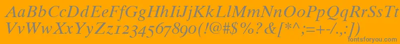 Times10ItalicOldstyleFigures Font – Gray Fonts on Orange Background