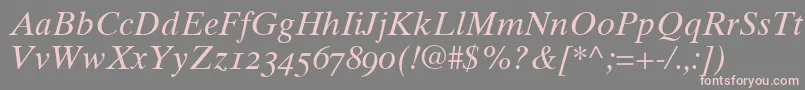 Times10ItalicOldstyleFigures Font – Pink Fonts on Gray Background