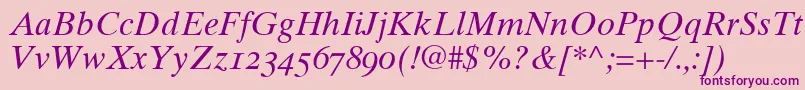 Times10ItalicOldstyleFigures Font – Purple Fonts on Pink Background