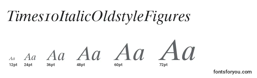 Times10ItalicOldstyleFigures Font Sizes