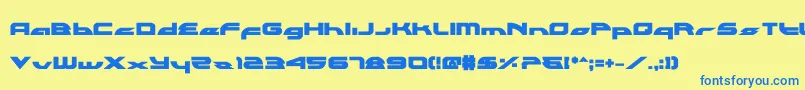 フォントAlexlcb – 青い文字が黄色の背景にあります。