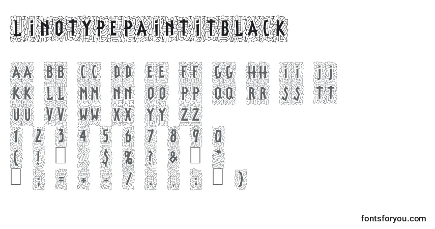 Шрифт LinotypepaintitBlack – алфавит, цифры, специальные символы