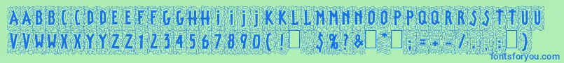 フォントLinotypepaintitBlack – 青い文字は緑の背景です。