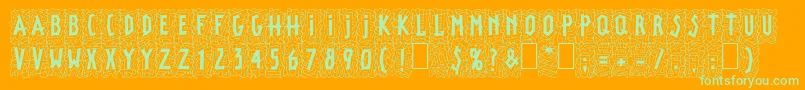 LinotypepaintitBlack-fontti – vihreät fontit oranssilla taustalla