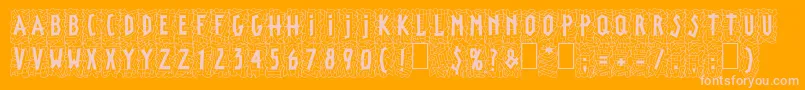 Fonte LinotypepaintitBlack – fontes rosa em um fundo laranja