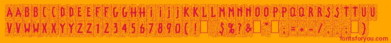 フォントLinotypepaintitBlack – オレンジの背景に赤い文字