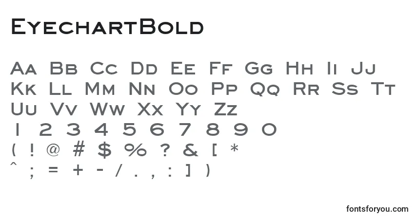 Шрифт EyechartBold – алфавит, цифры, специальные символы