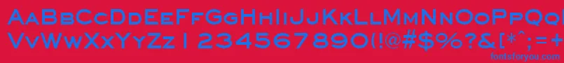 フォントEyechartBold – 赤い背景に青い文字